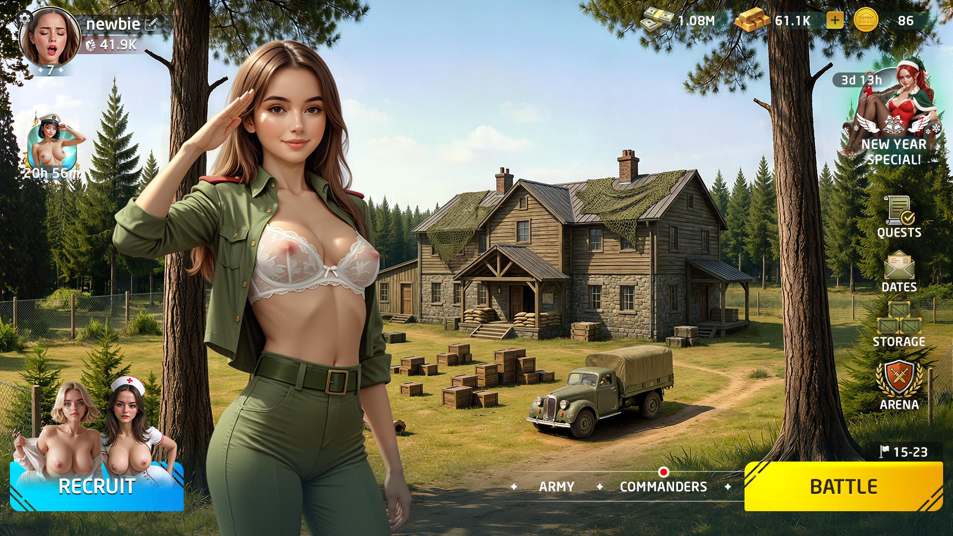 Lust Frontiers character: engineer working on base defenses